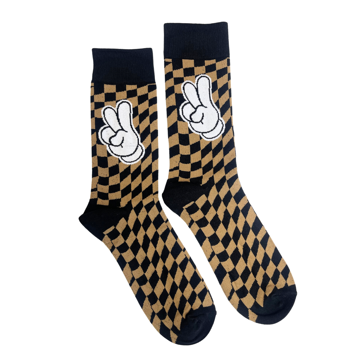 BROWN & BLACK CLASSIC PEACE SOCKS