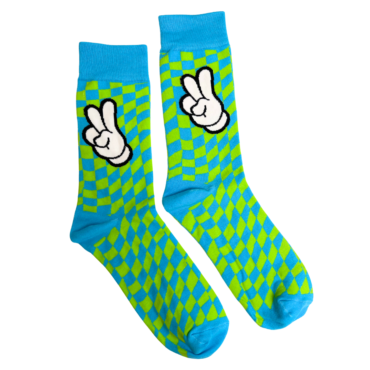 LIME & TEAL CLASSIC PEACE SOCKS